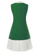 [Pre-Sale] Green 1960s Crew Bowknot Sleeveless Dress