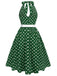 Green 1950s Polka Dot Halter Dress