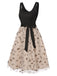 Beige 1950s Mesh Butterfly Strap Dress