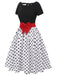 Black 1950s Polka Dots Boat Neck Dress