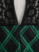 Green & Black 1950s Plaid Lace Patchwork Dress