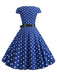 1950s Cap Sleeve Polka Dot Belted Dress