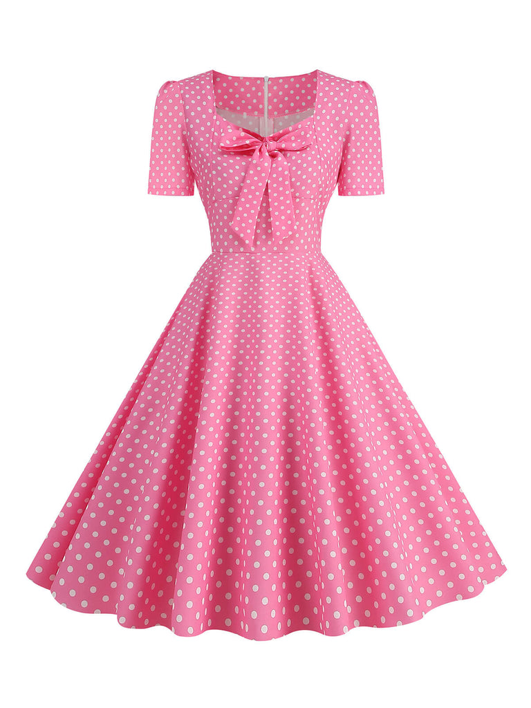 1950s Vintage Sweetheart Bow Swing Dress
