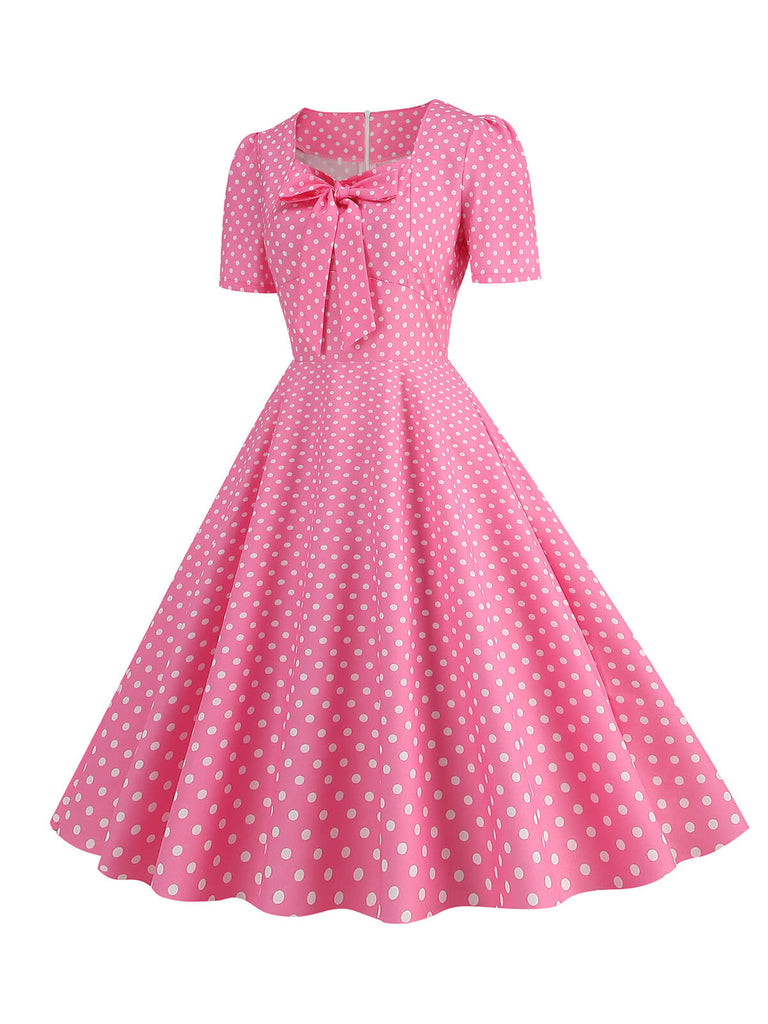 1950s Vintage Sweetheart Bow Swing Dress