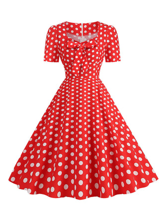 1950s Vintage Sweetheart Bow Swing Dress