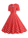 1950s Vintage Sweetheart Bow Swing Dress