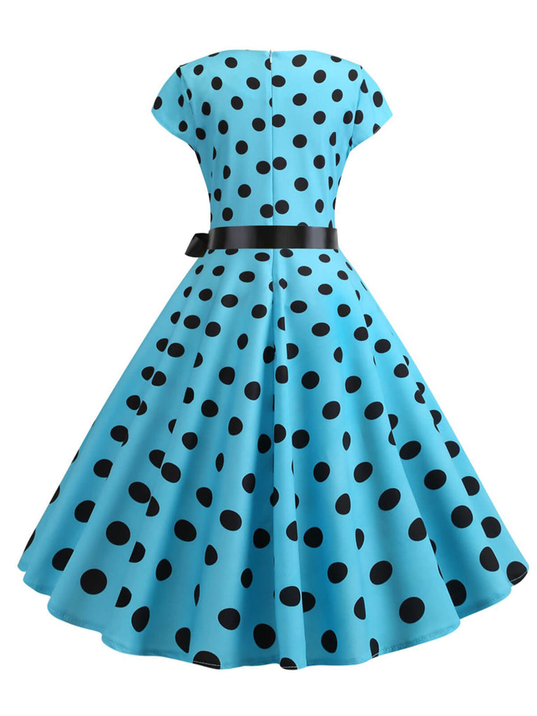 1950s Polka Dot Cap Sleeved Dress