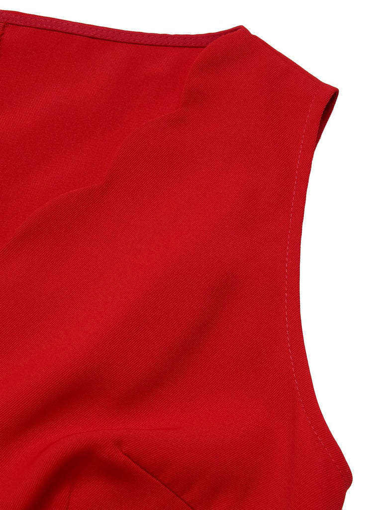 Red 1950s Heart Bow Sleeveless Dress