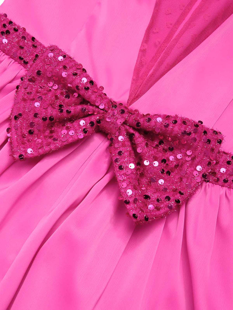 [Pre-Sale] Rose Red 1950s Sequined Bowknot Dress