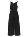 1930s Cowl Neck Spaghetti Strap Solid Belted Jumpsuit