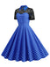 1950s Mesh Patchwork Polka Dot Dress
