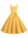 1950s Spaghetti Strap Bow Decor Solid Dress