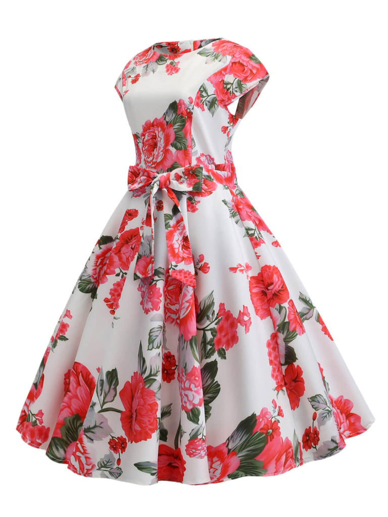 1950s Retro Floral Swing Dress