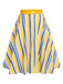 2PCS 1950s Yellow White Blue Striped Romper & Skirt