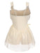 Beige 1930s Organza Ruffle One-Piece Swimsuit