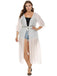 White 1960s Belted Solid Cover-Up