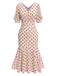 [Pre-Sale] Beige 1930s Polka Dot Mermaid Dress