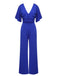 1930s V-Neck Knitted Solid Jumpsuit