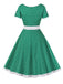 1950s Contrast Polka Dots Buttoned Dress