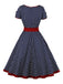 1950s Contrast Polka Dots Buttoned Dress