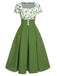 [Pre-Sale] Green 1950s Lucky Clover Buttoned Dress