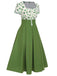 [Pre-Sale] Green 1950s Lucky Clover Buttoned Dress