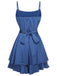 Royal Blue 1950s Solid Spaghetti Strap Romper