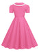 1950s Polka Dots Lapel Bowknot Swing Dress