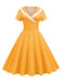 1950s V-Neck Polka Dots Swing Dress