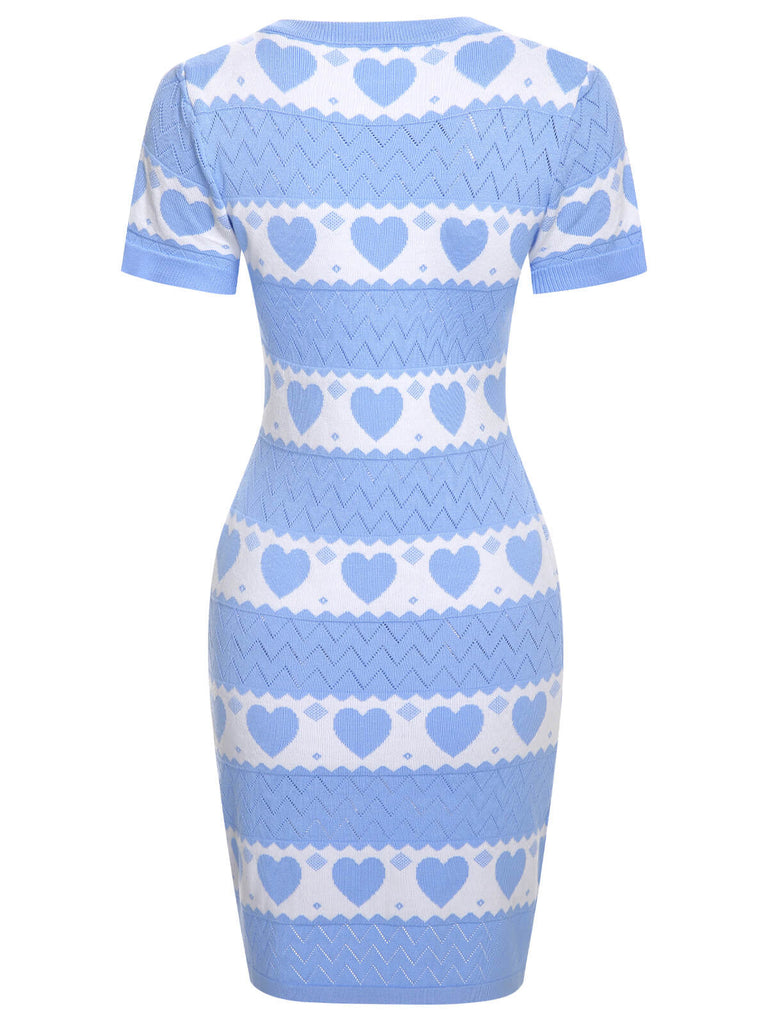 1960s Heart Short Sleeved Knitted Dress