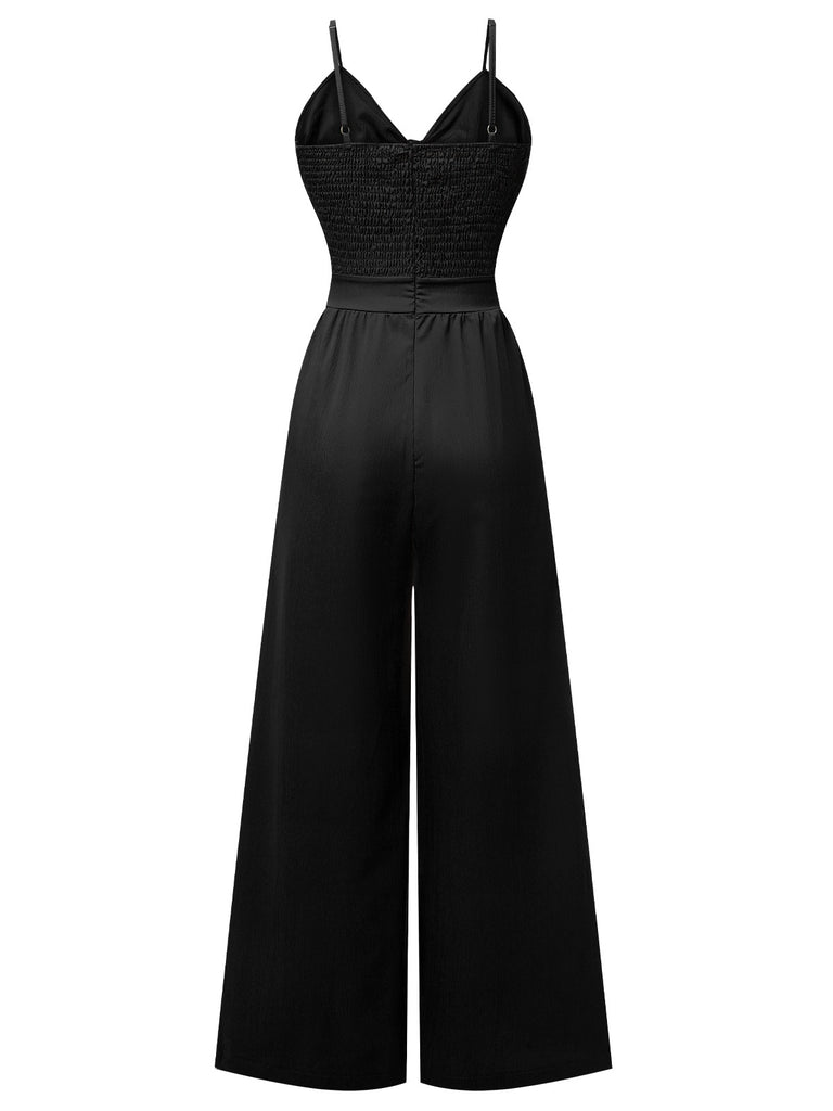 1950s Chest Bow Spaghetti Strap Jumpsuit