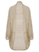 Beige 1930s Solid Crochet Hollow Knitted Cardigan