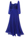 Royal Blue 1920s Sequined Sweetheart Neck Maxi Dress