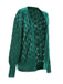 Green 1950s Open Front Crochet Cardigan
