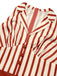 Brick Red 1940s Striped Lapel Romper