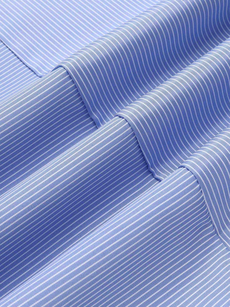Blue 1930s Stripe Cutout Wide Strap Jumpsuit