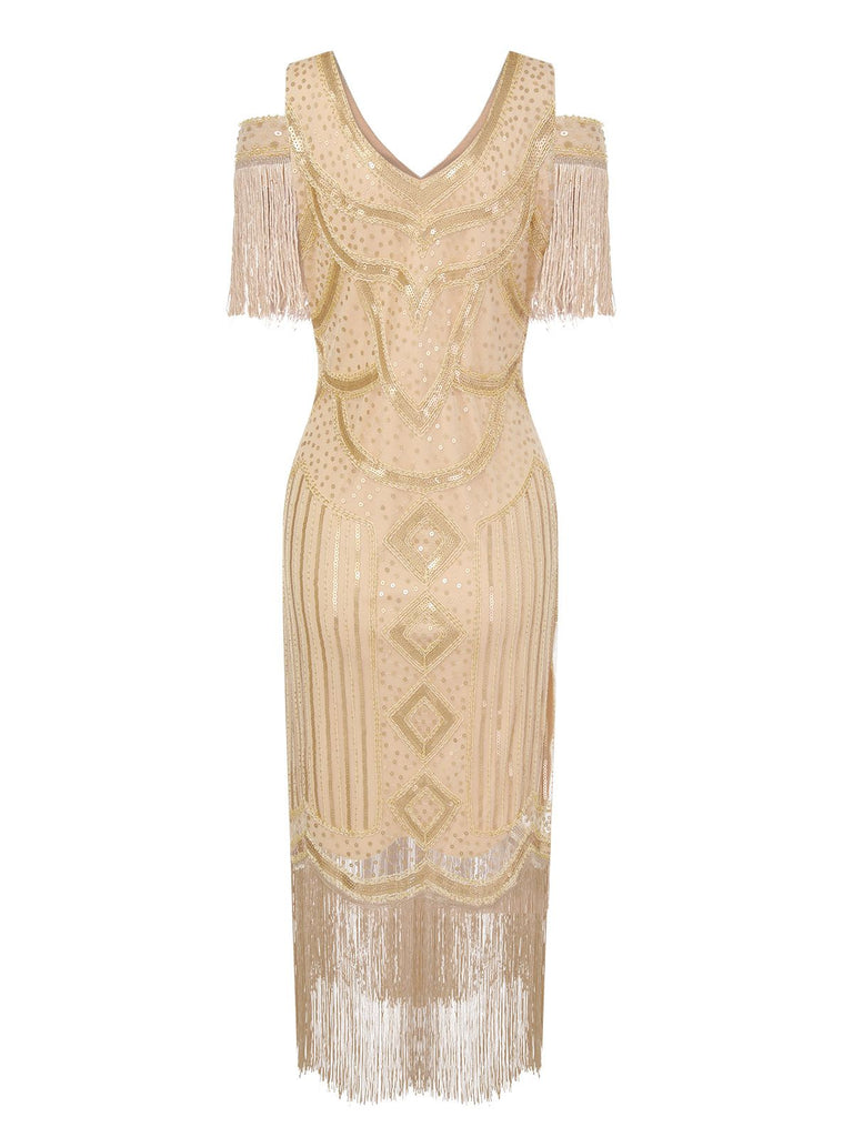 1920s Sequin Beaded Tassel Gastby Dress