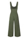 Army Green 1930s Loose Pleated Jumpsuit