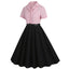 1950s Lapel Contrast Belted Dress