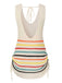 1960s Stripes Contrast Color Dress