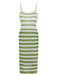 1960s Striped Knitted Spaghetti Straps Dress