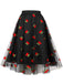 Vintage 1950s Mesh Red Cherry Skirt