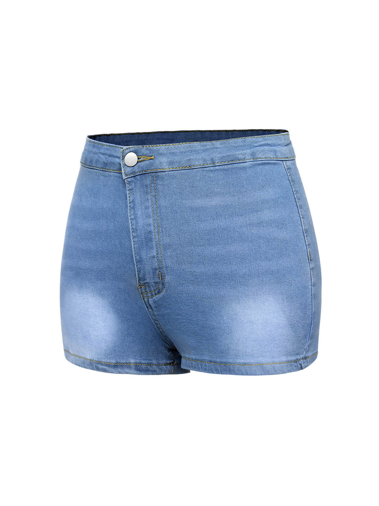 1960s Solid Colored Denim Shorts