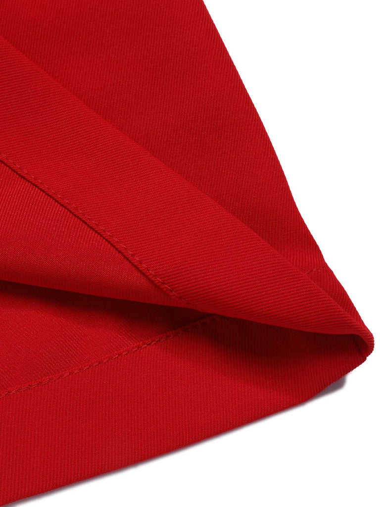 [Pre-Sale] Red 1940s Contrast Binding Lapel Romper