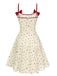 [Pre-Sale] Beige 1950s Polka Dots Bow Straps Dress