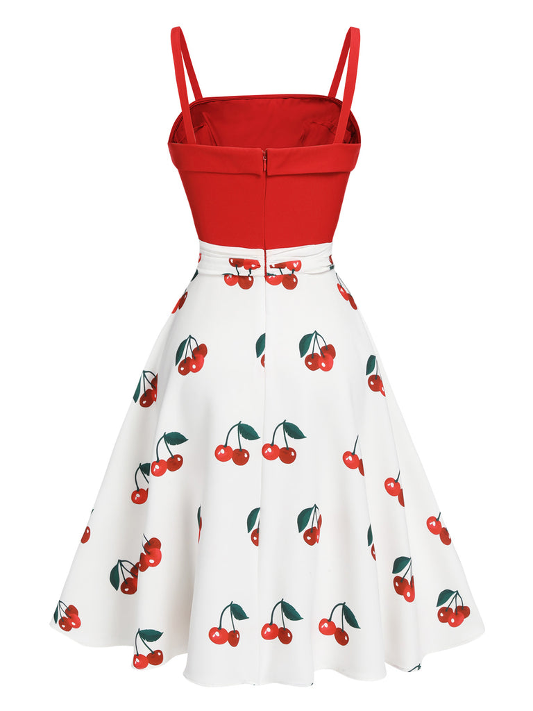 [Pre-Sale] Red 1950s Cherry Spaghetti Strap Dress