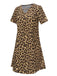 1960s Retro Leopard Short Sleeves Dress