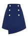 [Pre-Sale] Dark Blue 1960s Buttons Solid Skirt