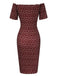Red 1960s Polka Dots Off-Shoulder Dress