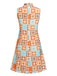 [Pre-Sale] Orange & Blue 1960s Floral Stand Collar Dress